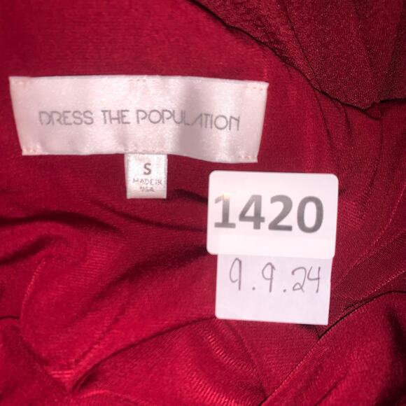 Bodycon Dress, Scoop Neckline, Tank, Dress The Population, S, Red - Picture 2 of 3